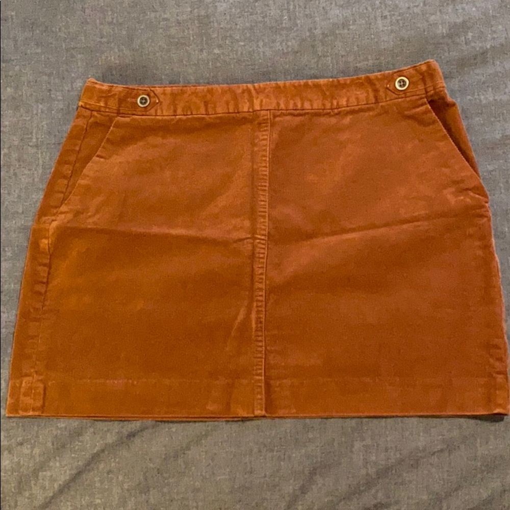 Corduroy Rust-Colored Mini Skirt